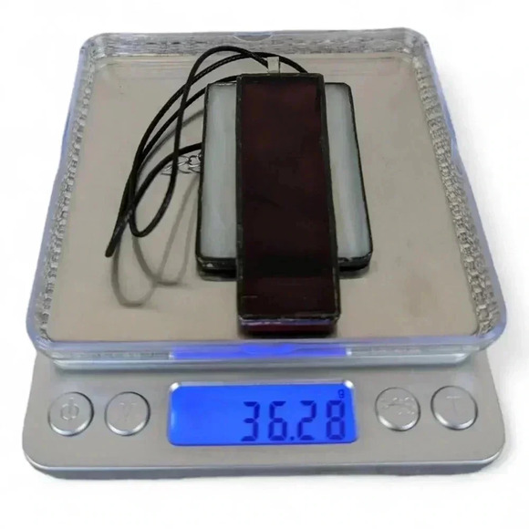 Vintage Handmade Art Deco Stained-Glass Pendant - Picture 5 of 5